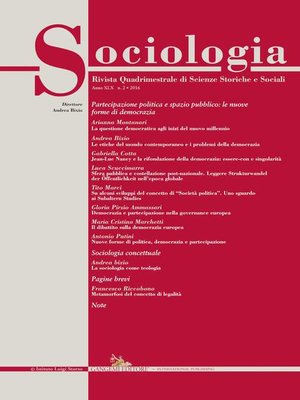 cover image of Sociologia n. 2/2016